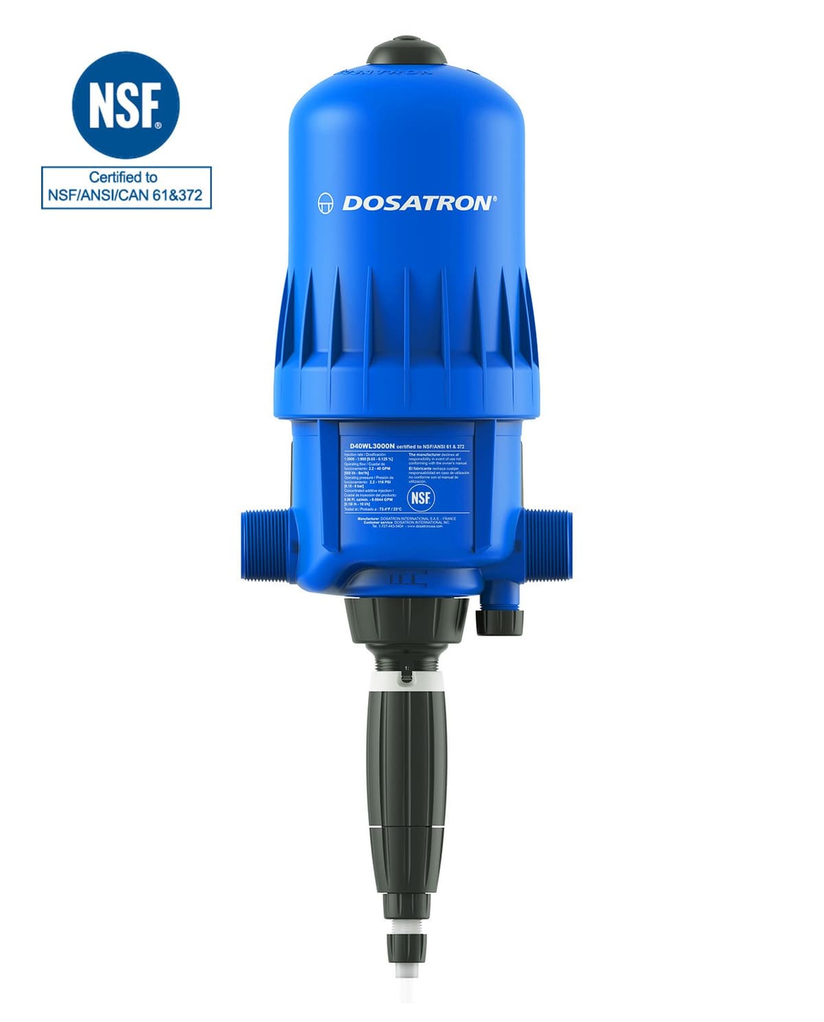 Dosatron D40WL3000NAFII 40 GPM Water Treatment Chemical Injector