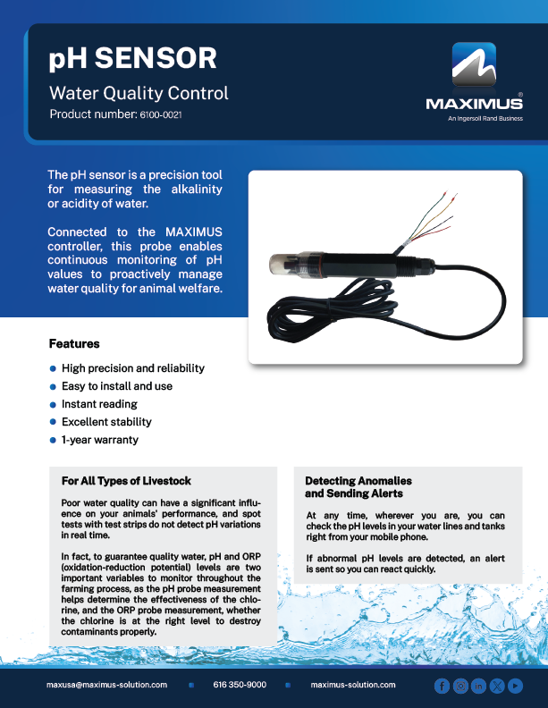 MAXIMUS pH Sensor Tech Sheet