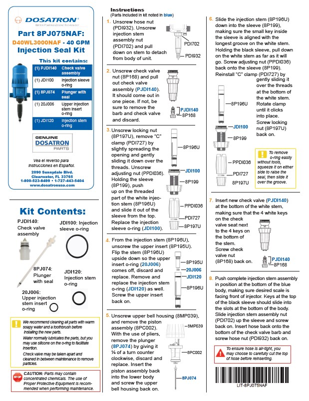 Seal Kit Instructions