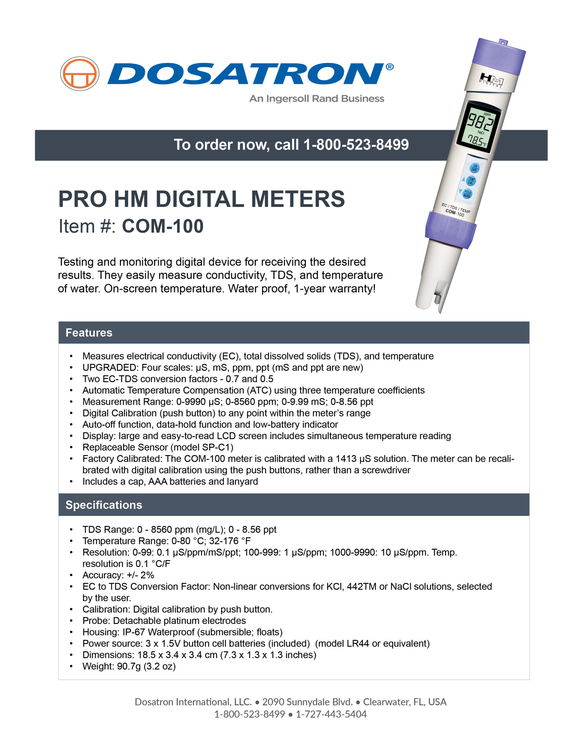 Meter Specification Sheet