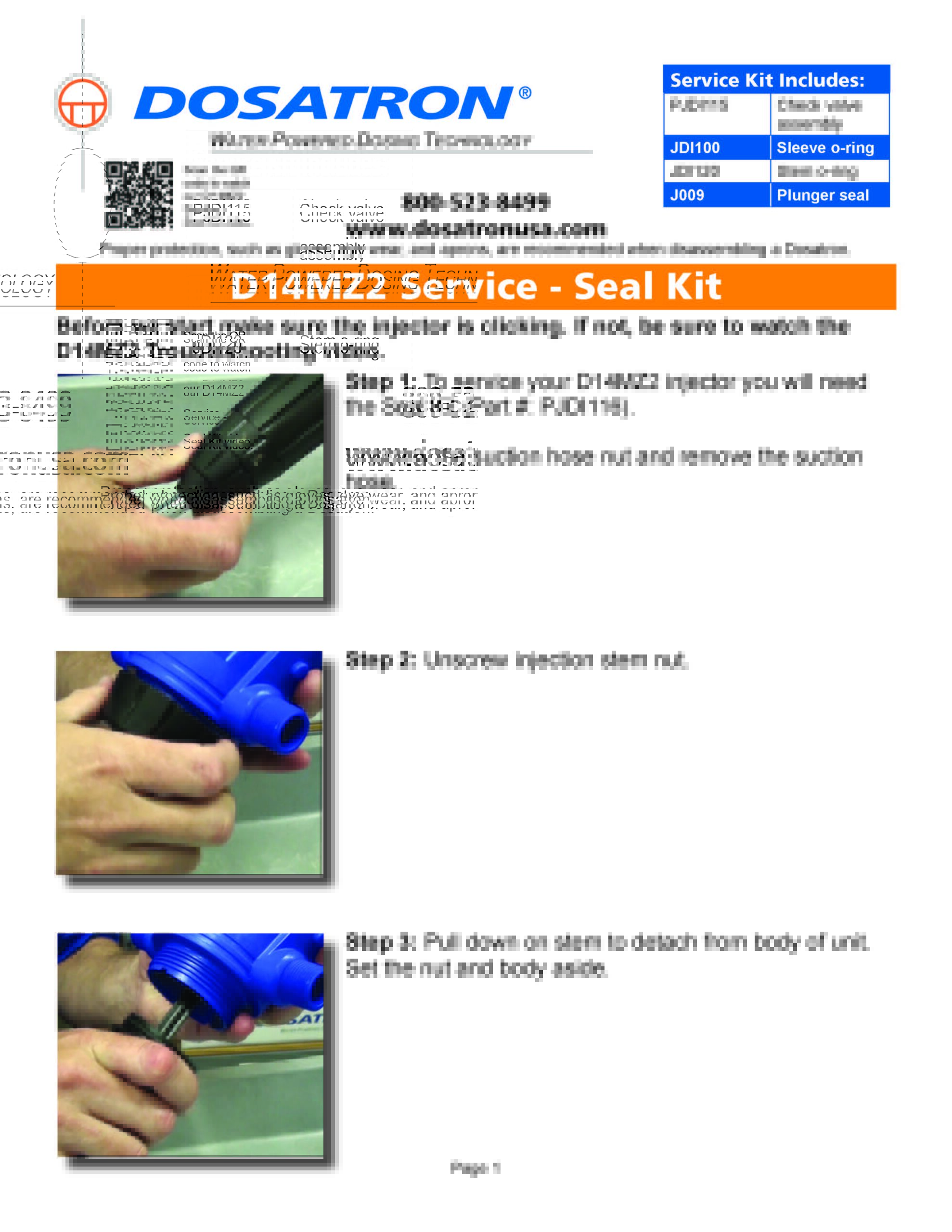 Service Steps for Seal Kit