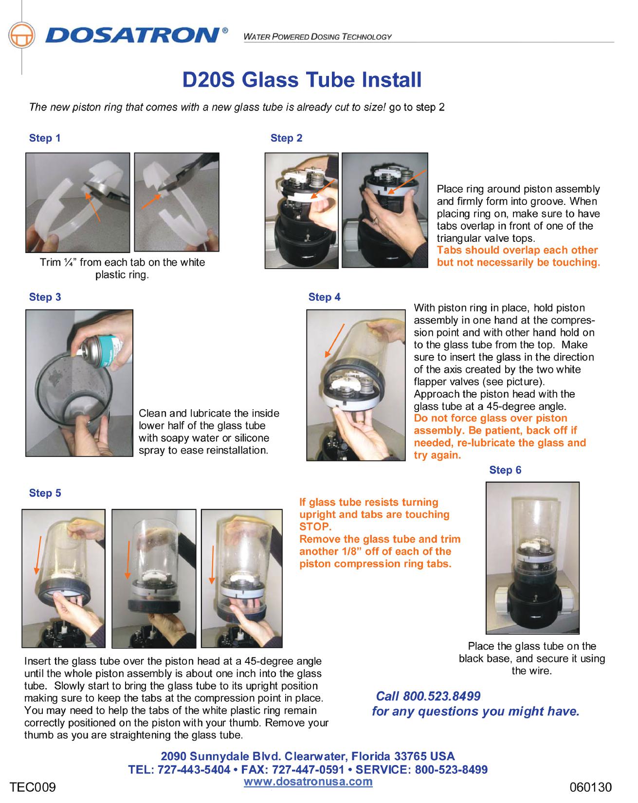 D20S Glass Tube Install