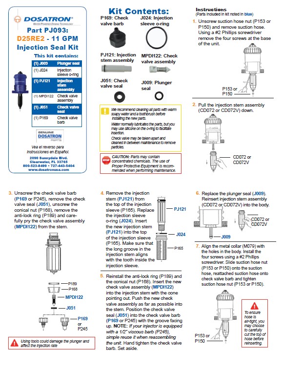 Seal Kit Instructions