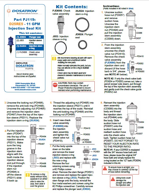 Seal Kit Instructions