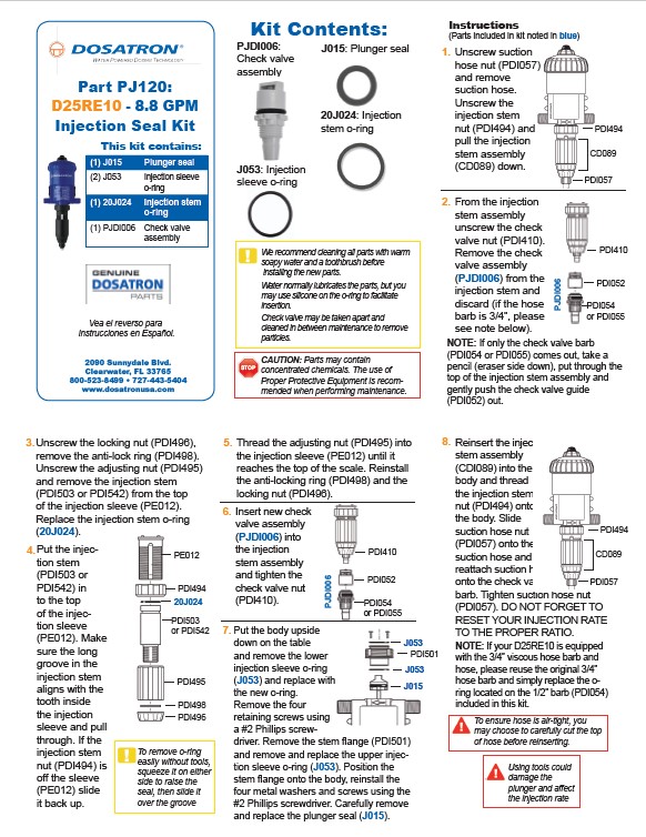 Seal Kit Instructions