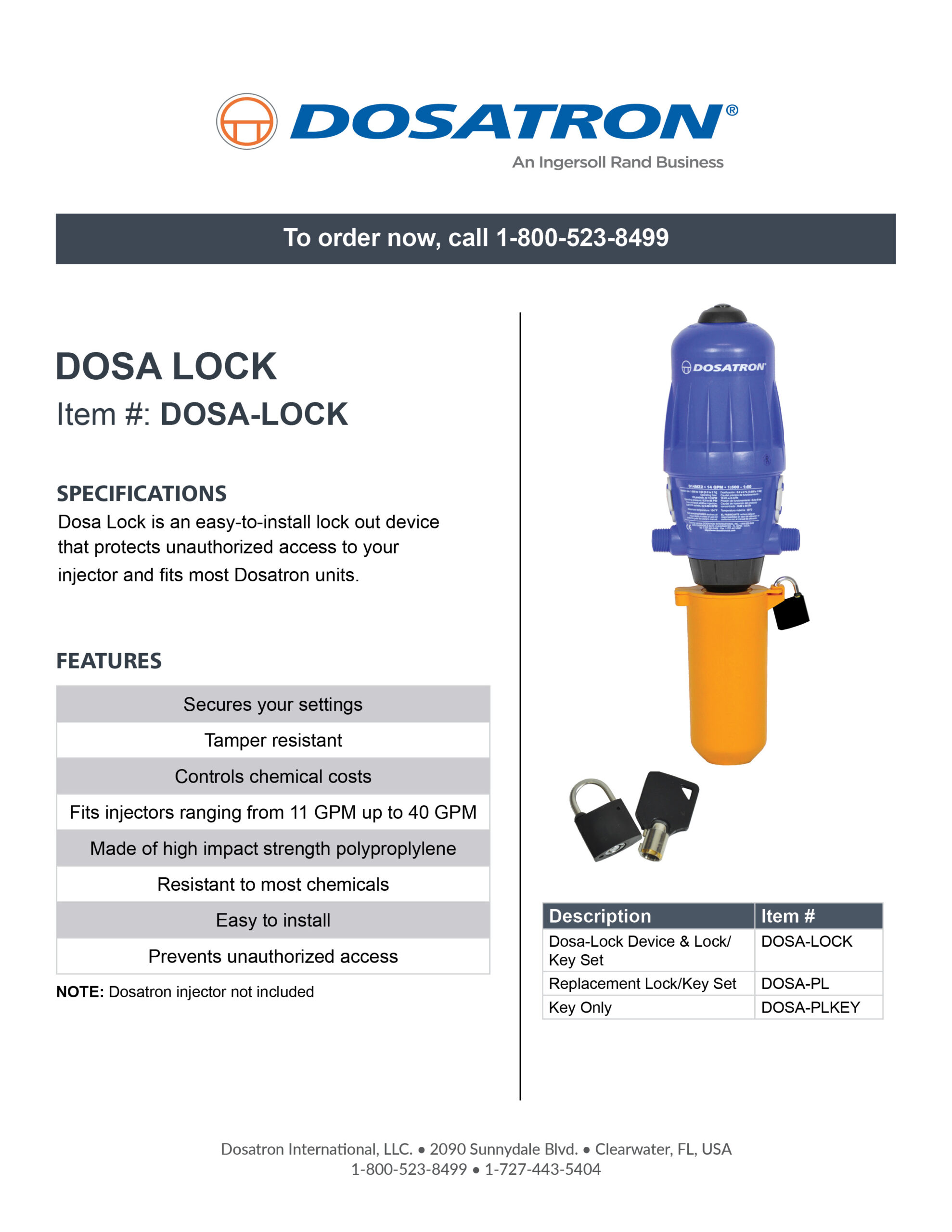 Dosa Lock Specifications