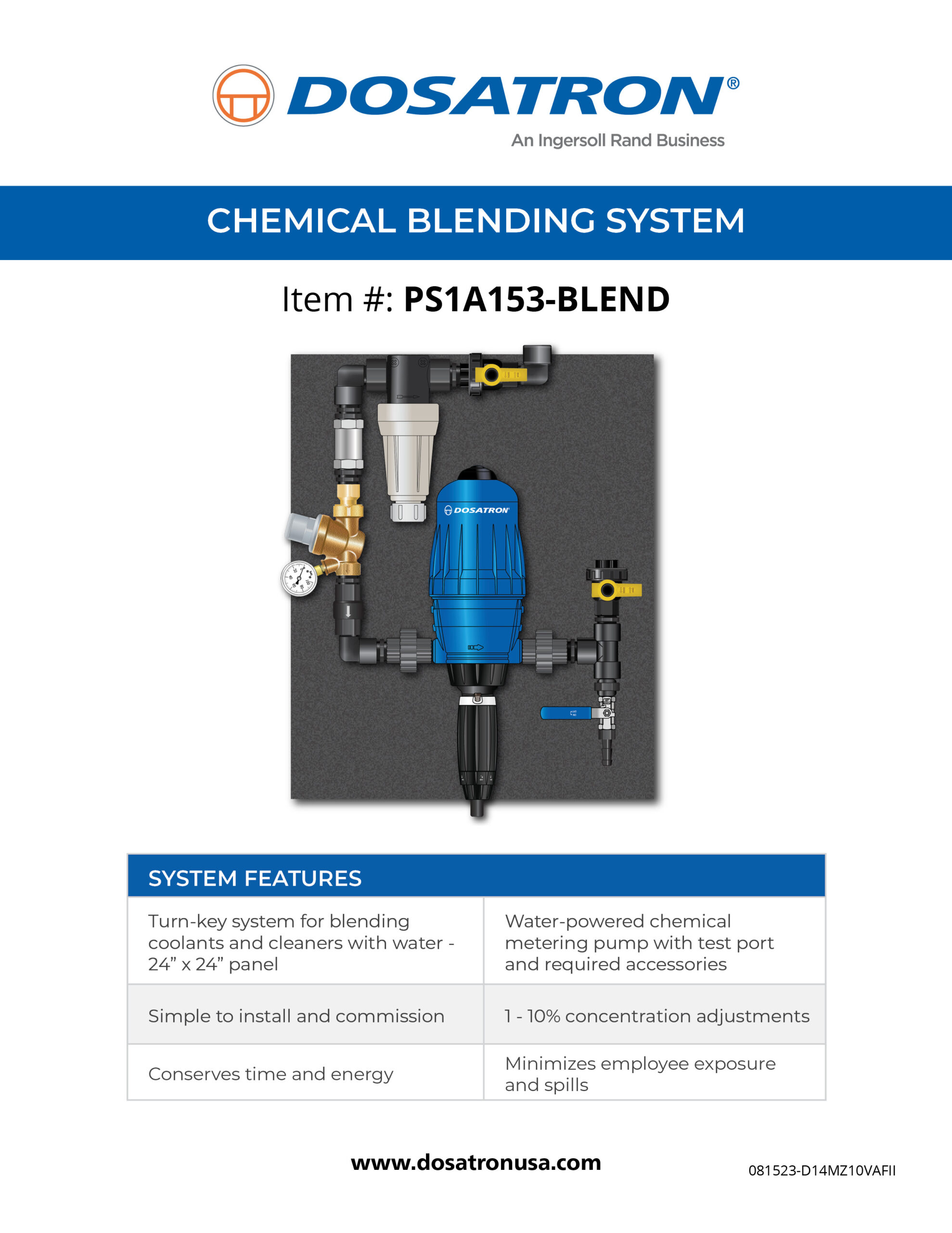 Chemical Blend System Specs