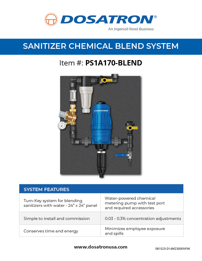 SANITIZER CHEMICAL BLEND SYSTEM: PS1A170-BLEND