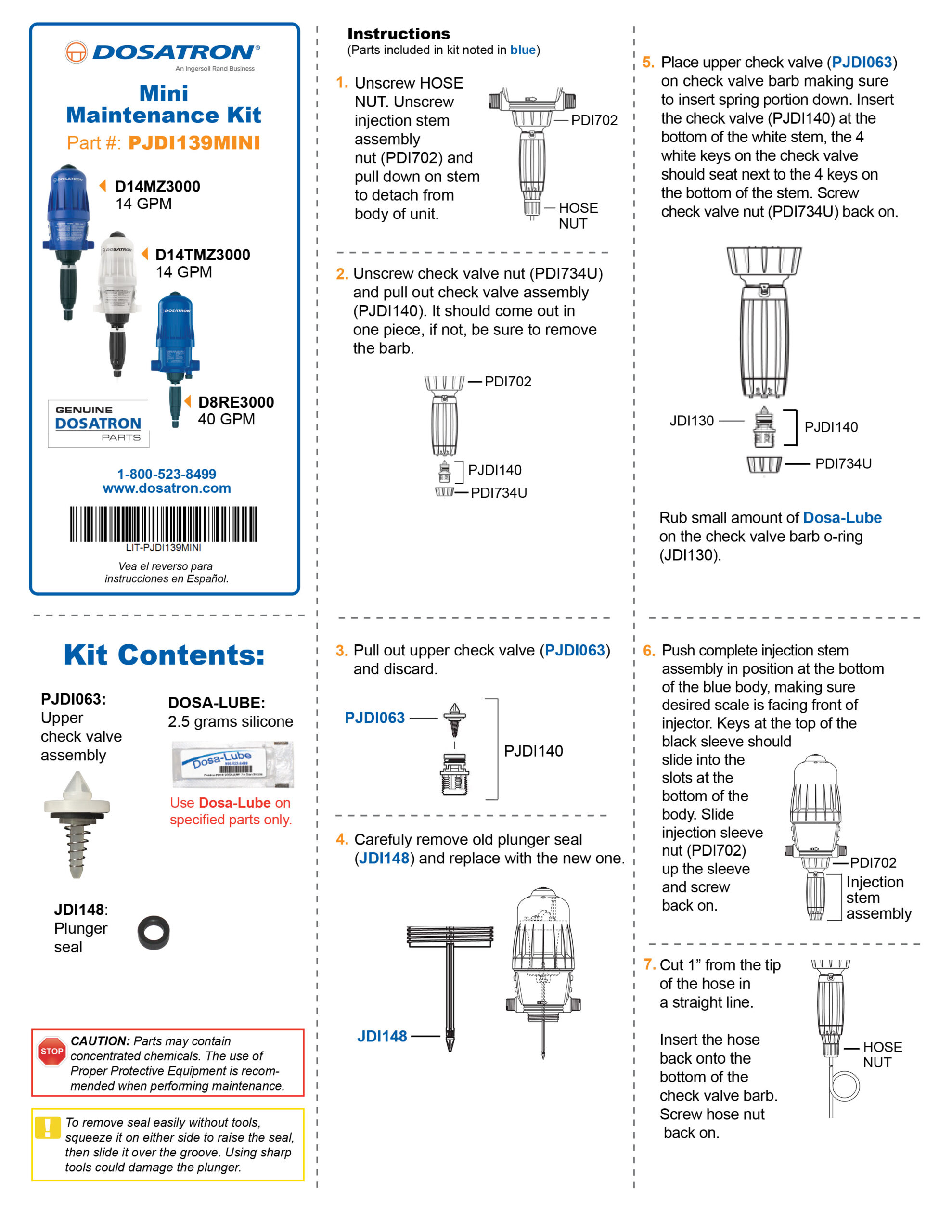 Mini Maintenance Kit Instructions