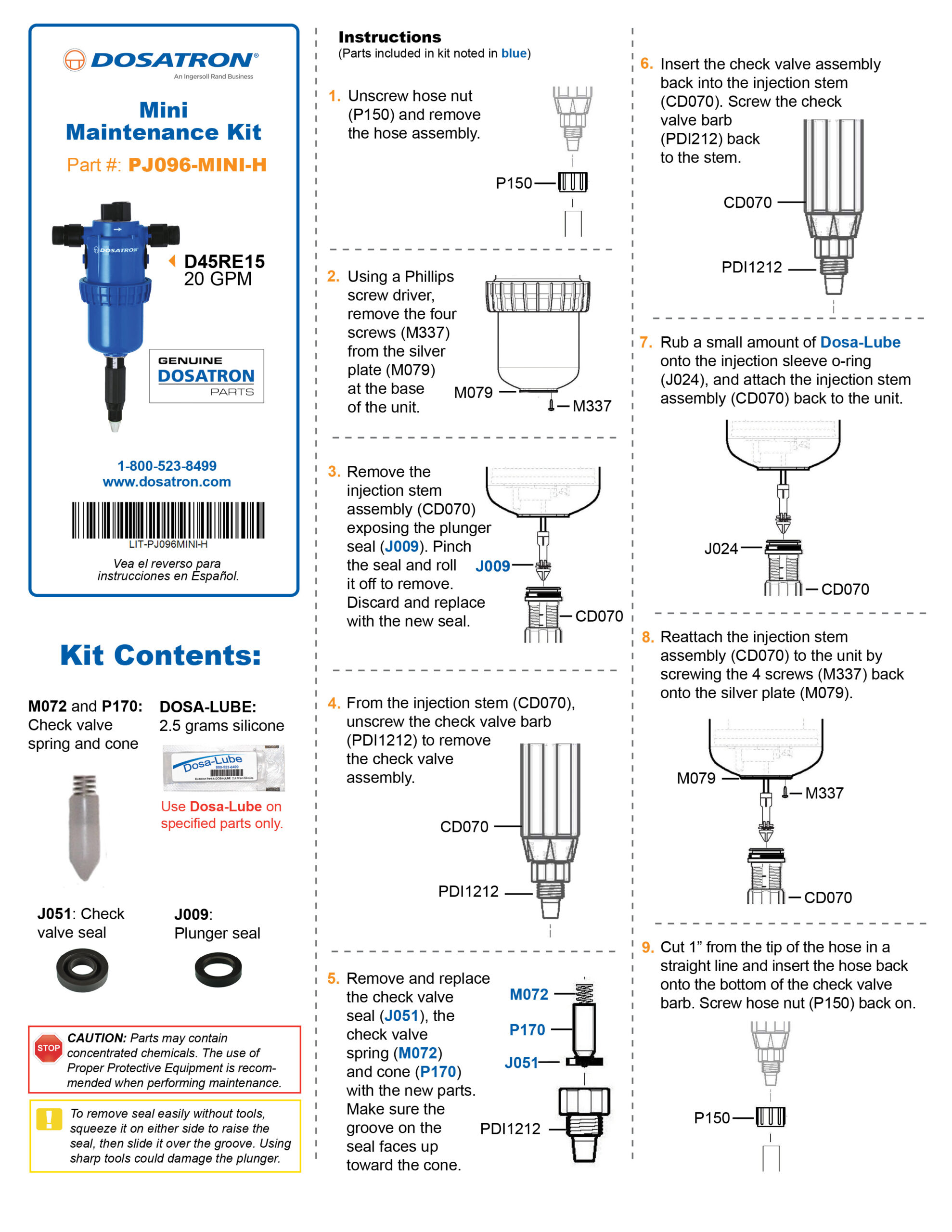 Mini Maintenance Kit Instructions