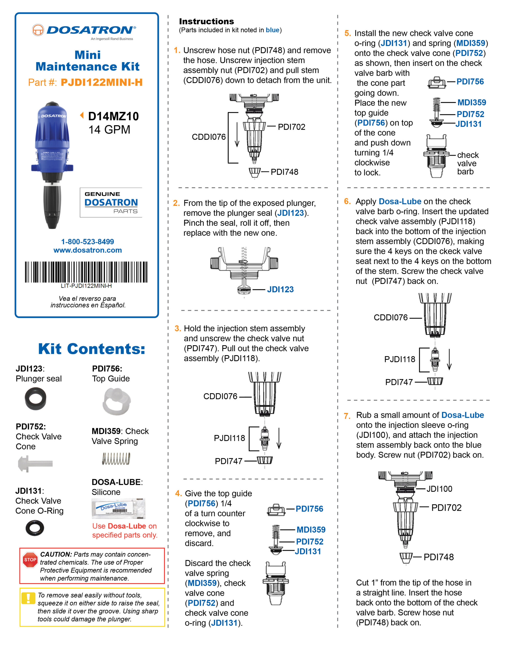 Mini Maintenance Kit Instructions
