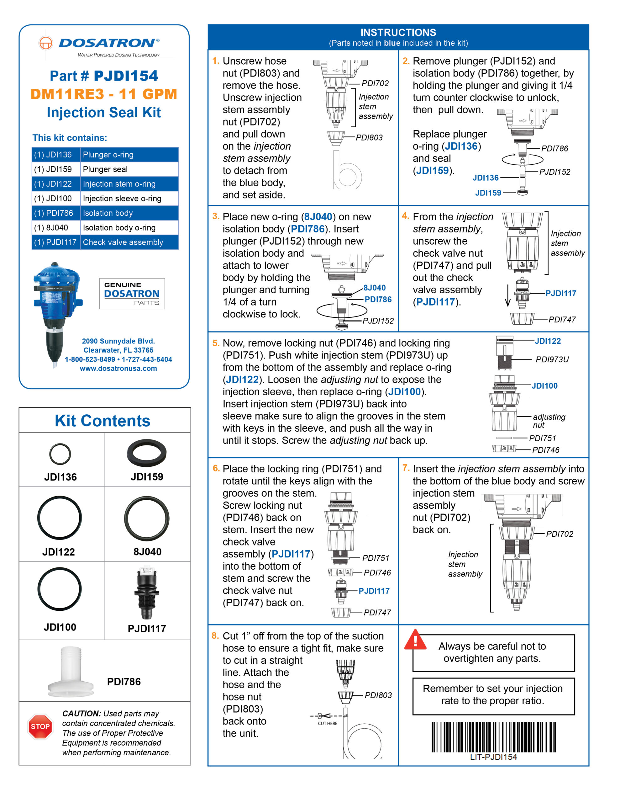 Seal Kit Instructions