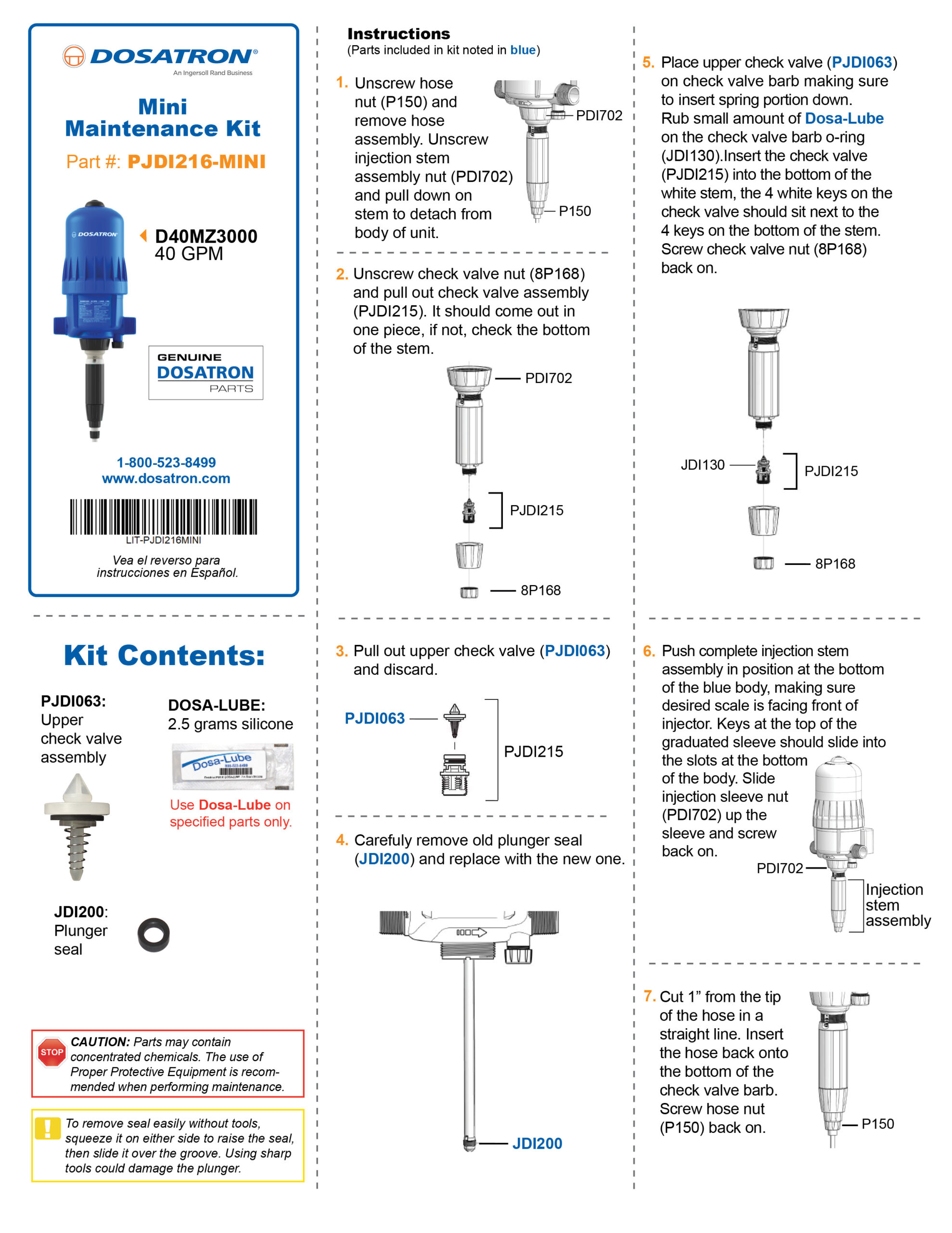 Mini Maintenance Kit Instructions