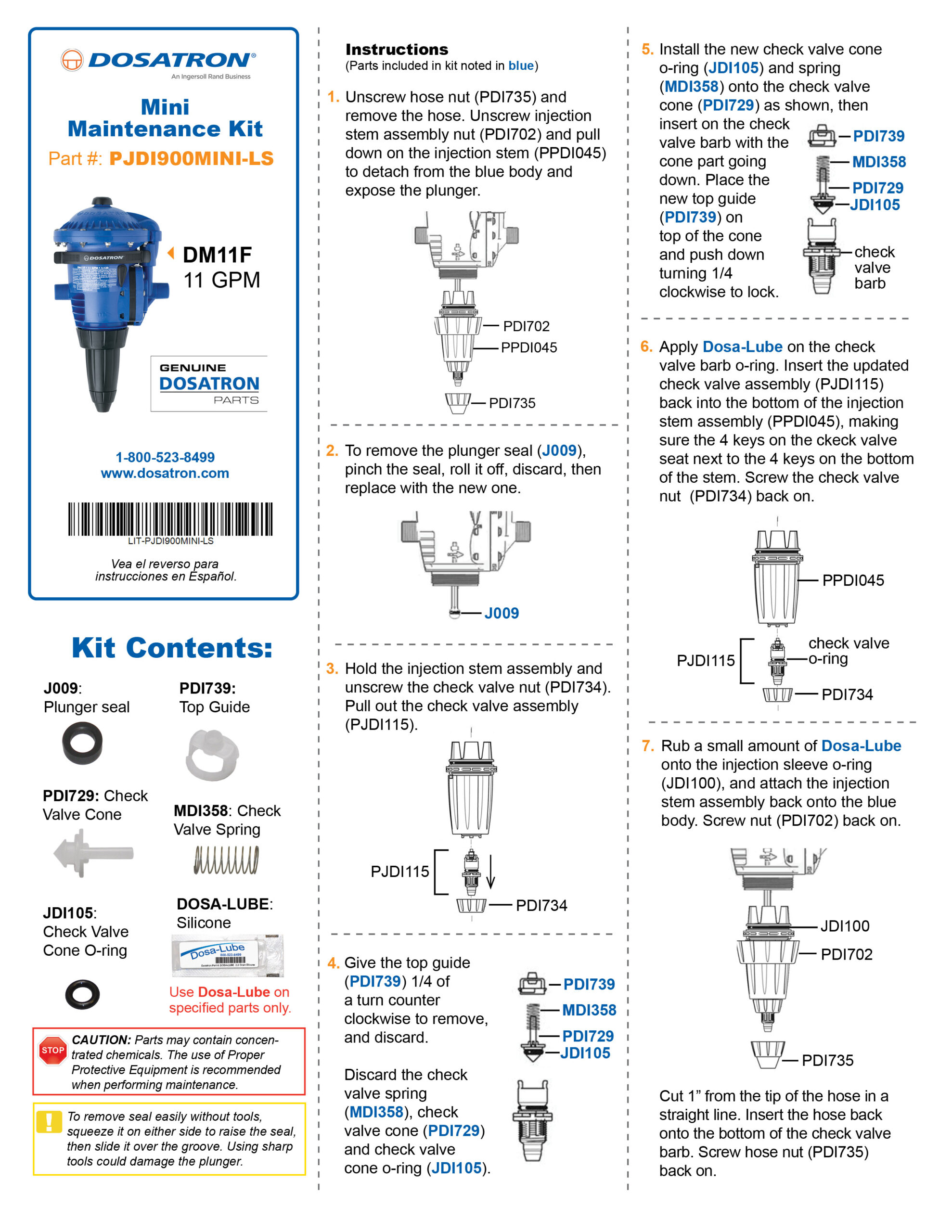 Mini Maintenance Kit Instructions