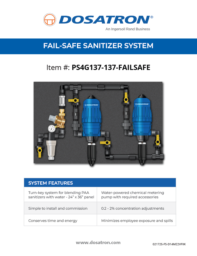 FAIL-SAFE SANITIZER SYSTEM