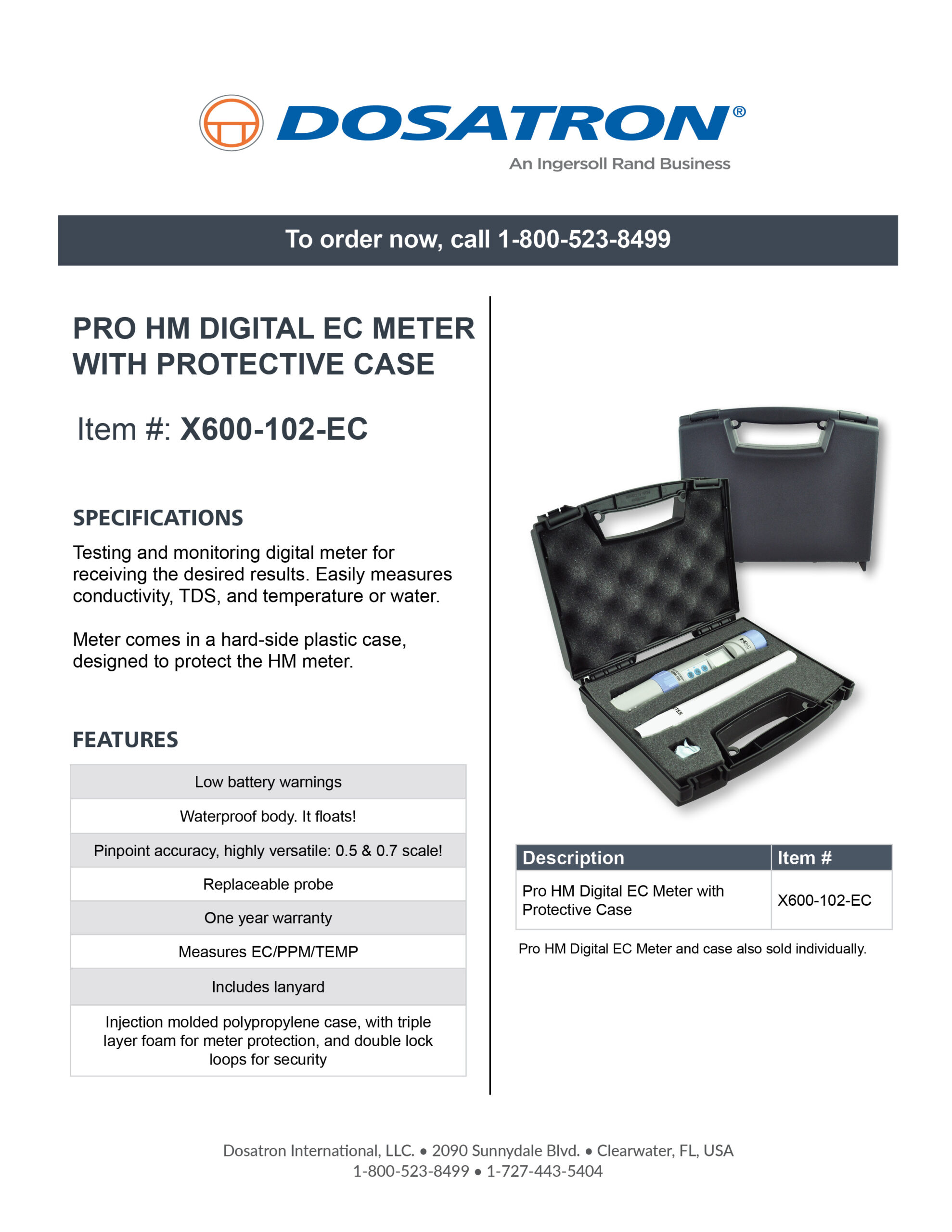 Meter with Case Specification Sheet
