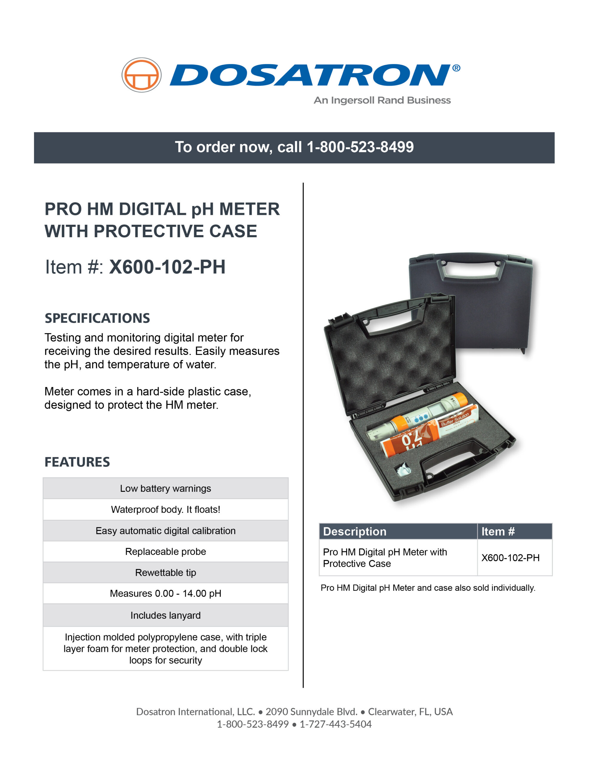 Meter with Case Specification Sheet