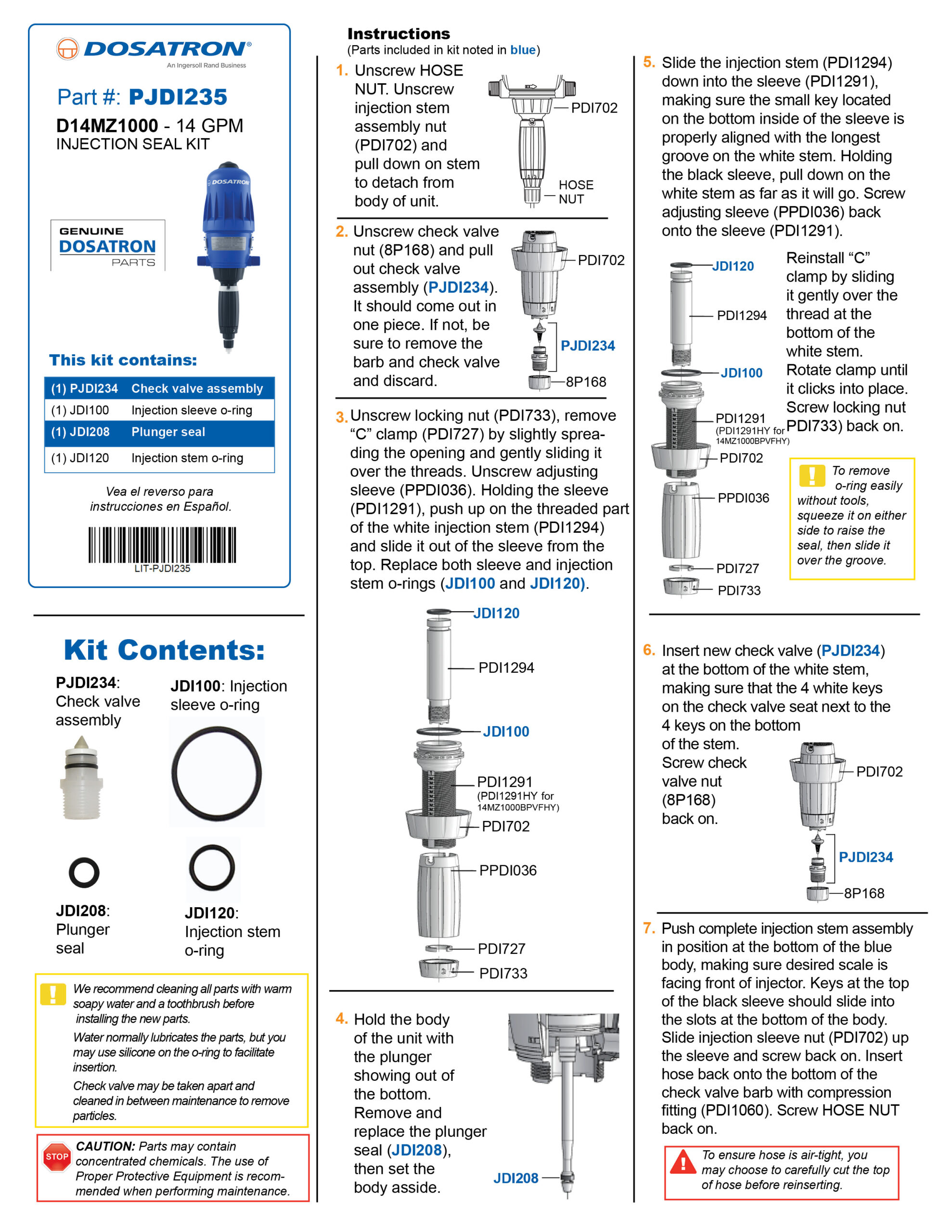 Seal Kit Instructions