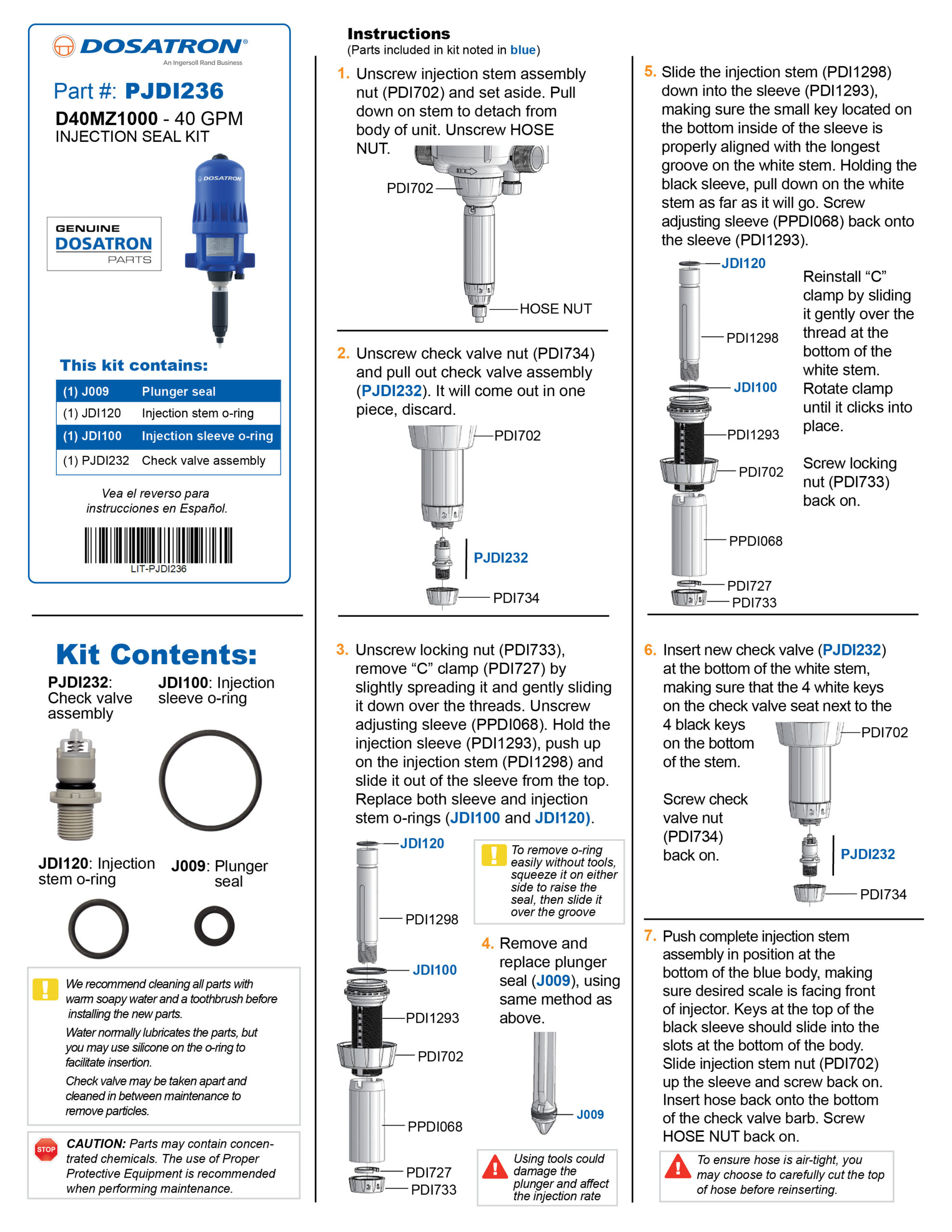 Seal Kit Instructions