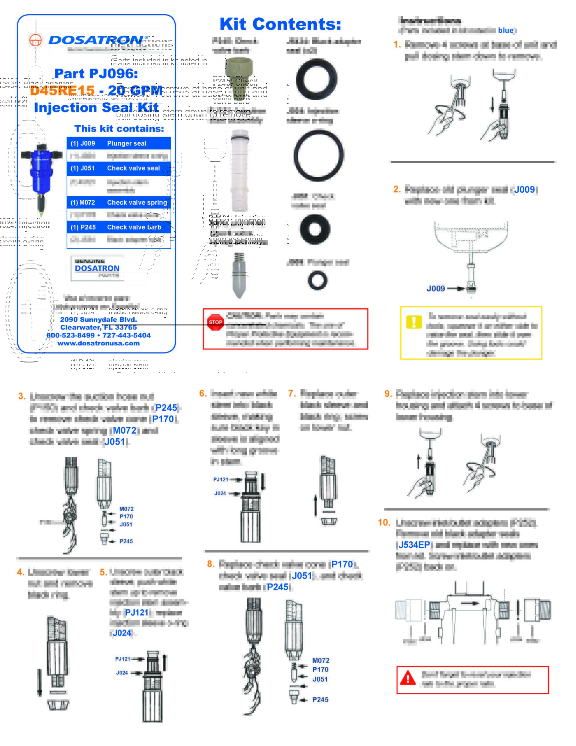 Seal Kit Instructions