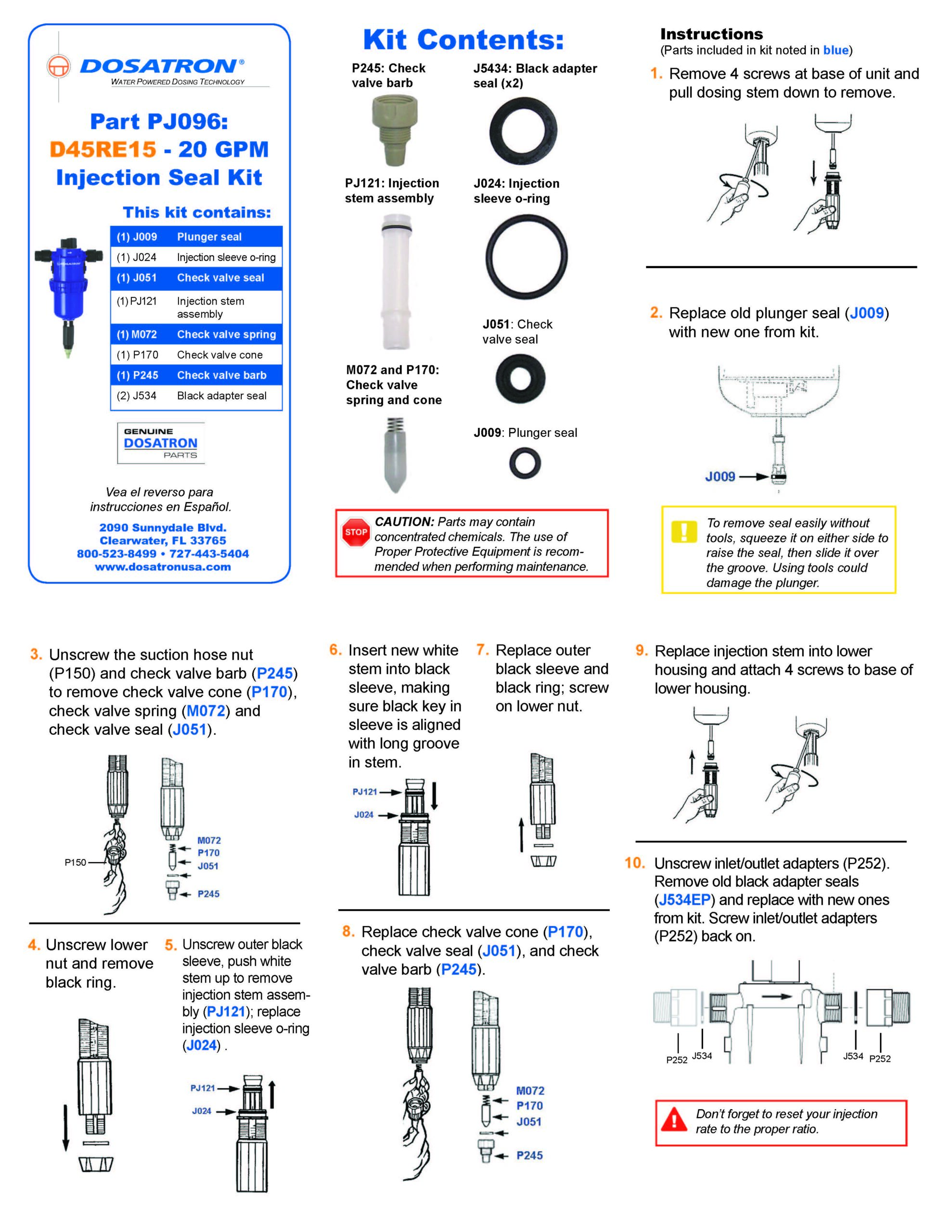 Seal Kit Instructions
