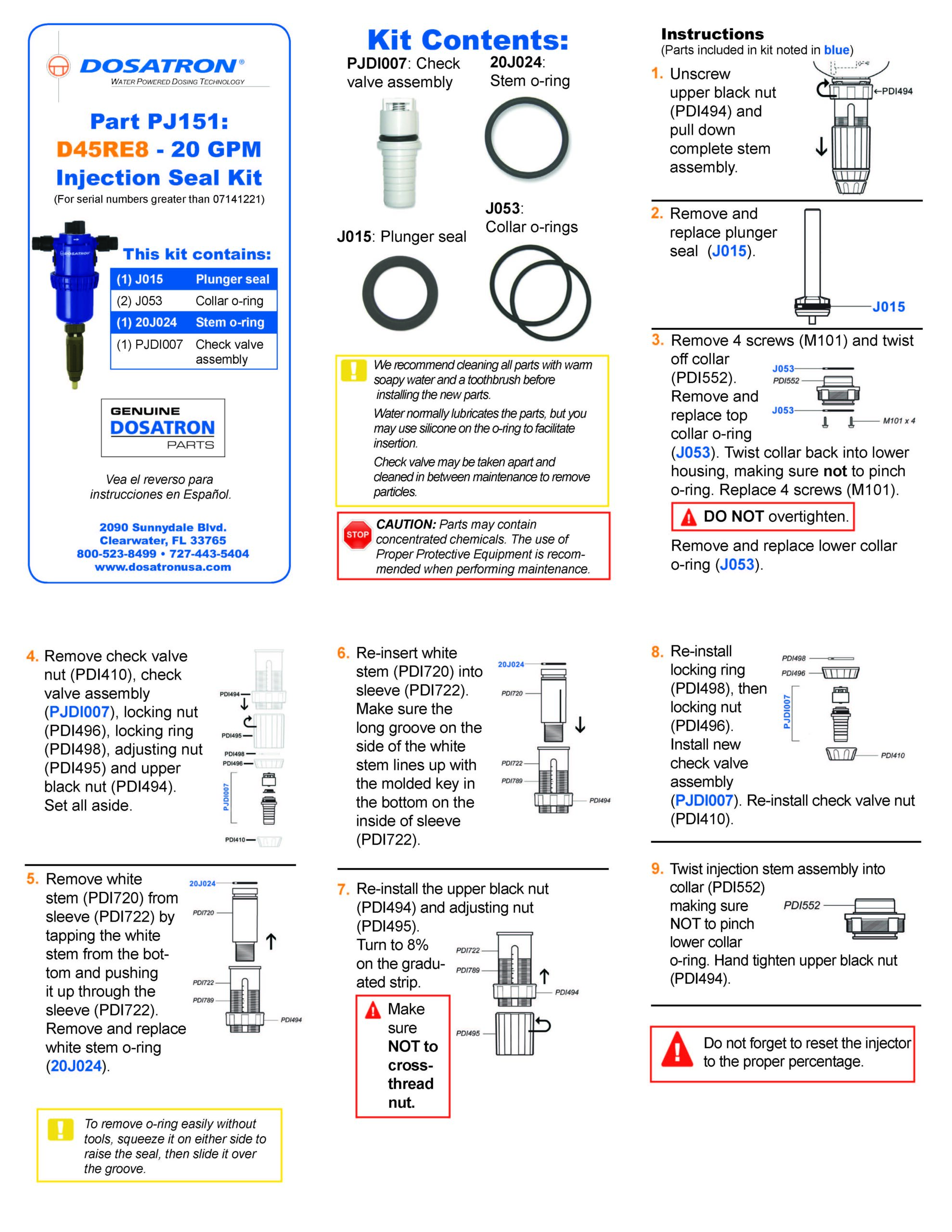 Seal Kit Instructions