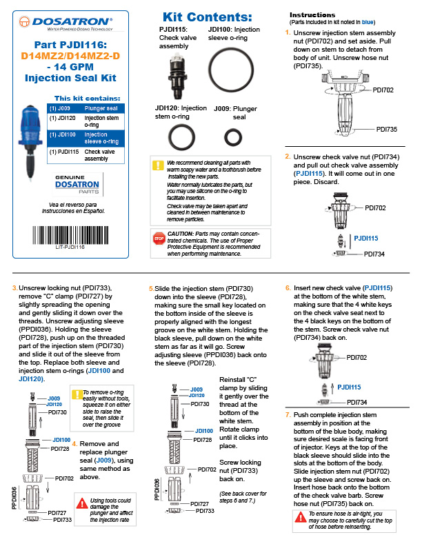Seal Kit Instructions