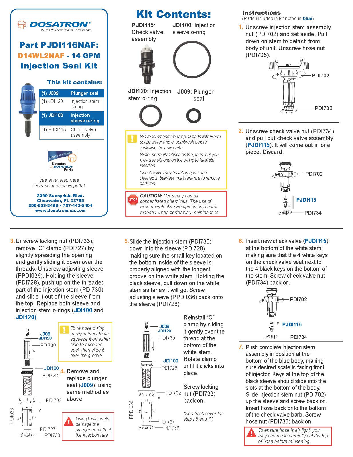 Seal Kit Instructions