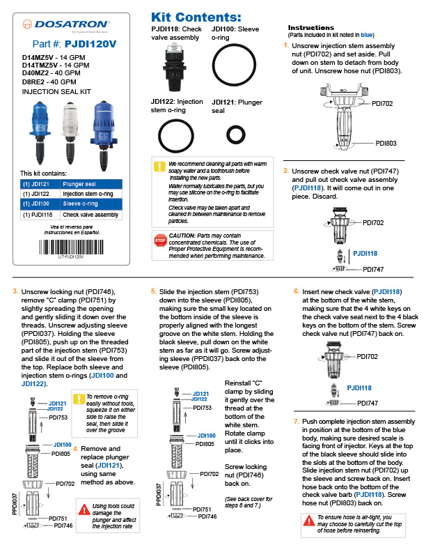 Seal Kit Instructions
