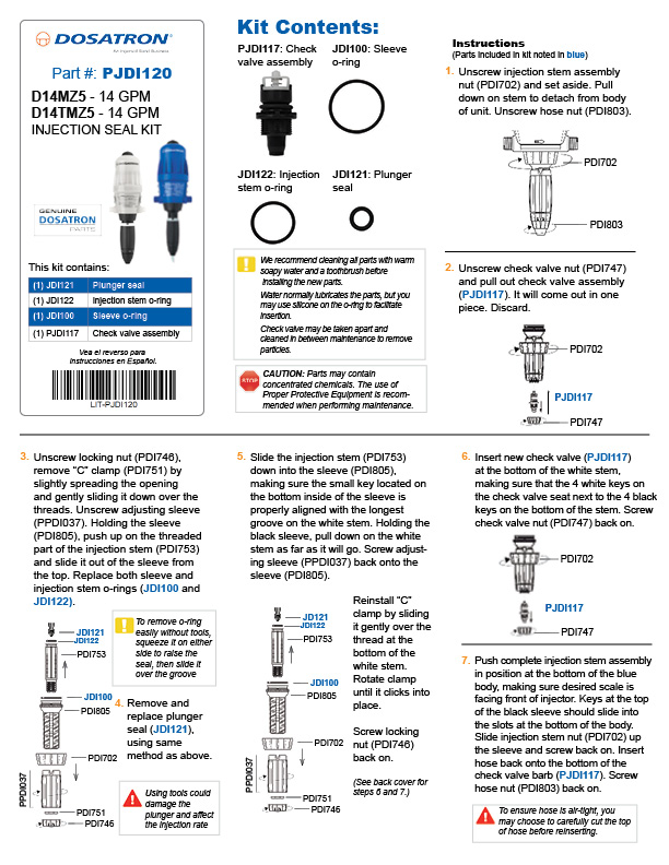 PJDI120 Instructions