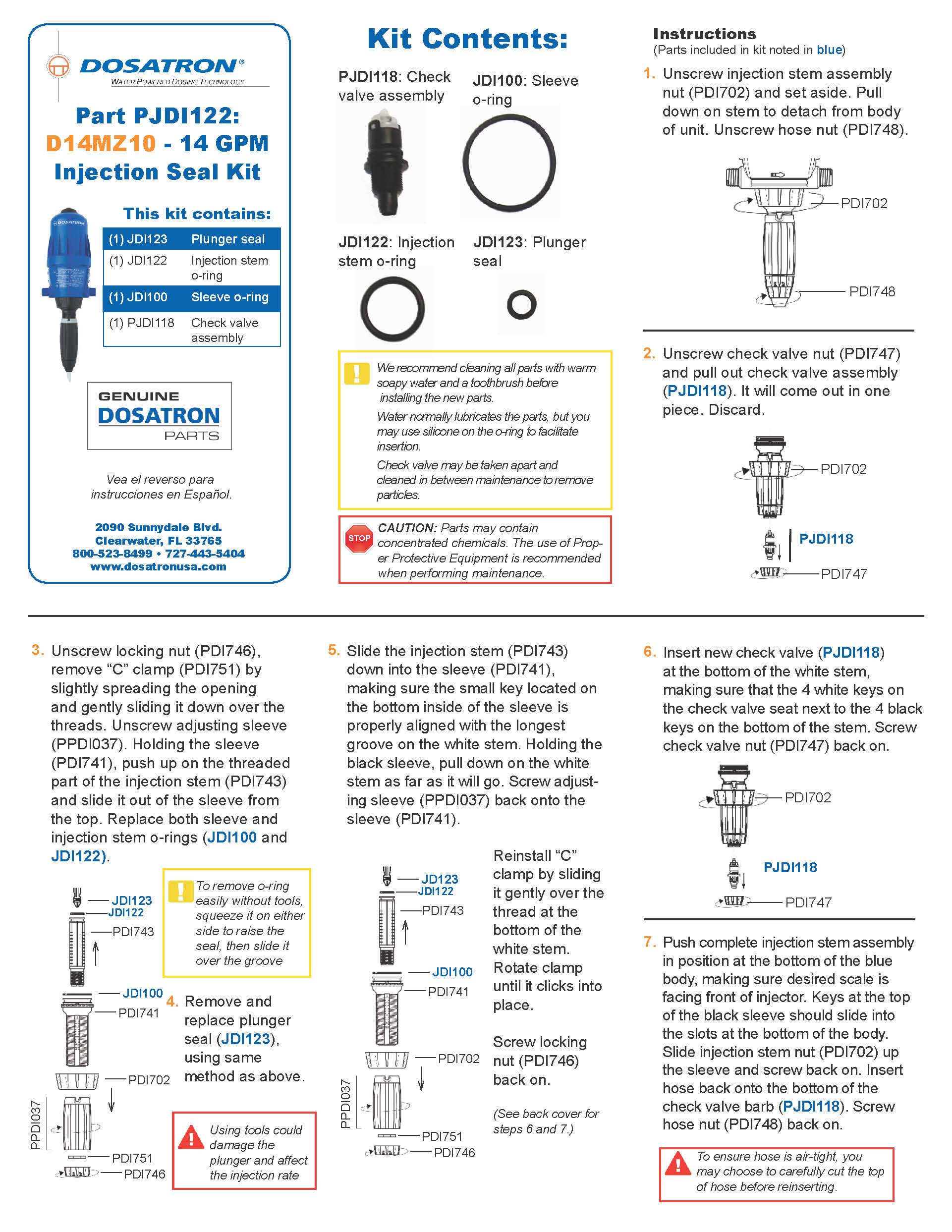 Seal Kit Instructions