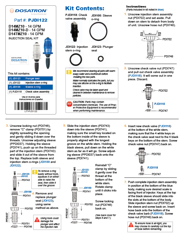 Seal Kit Instructions