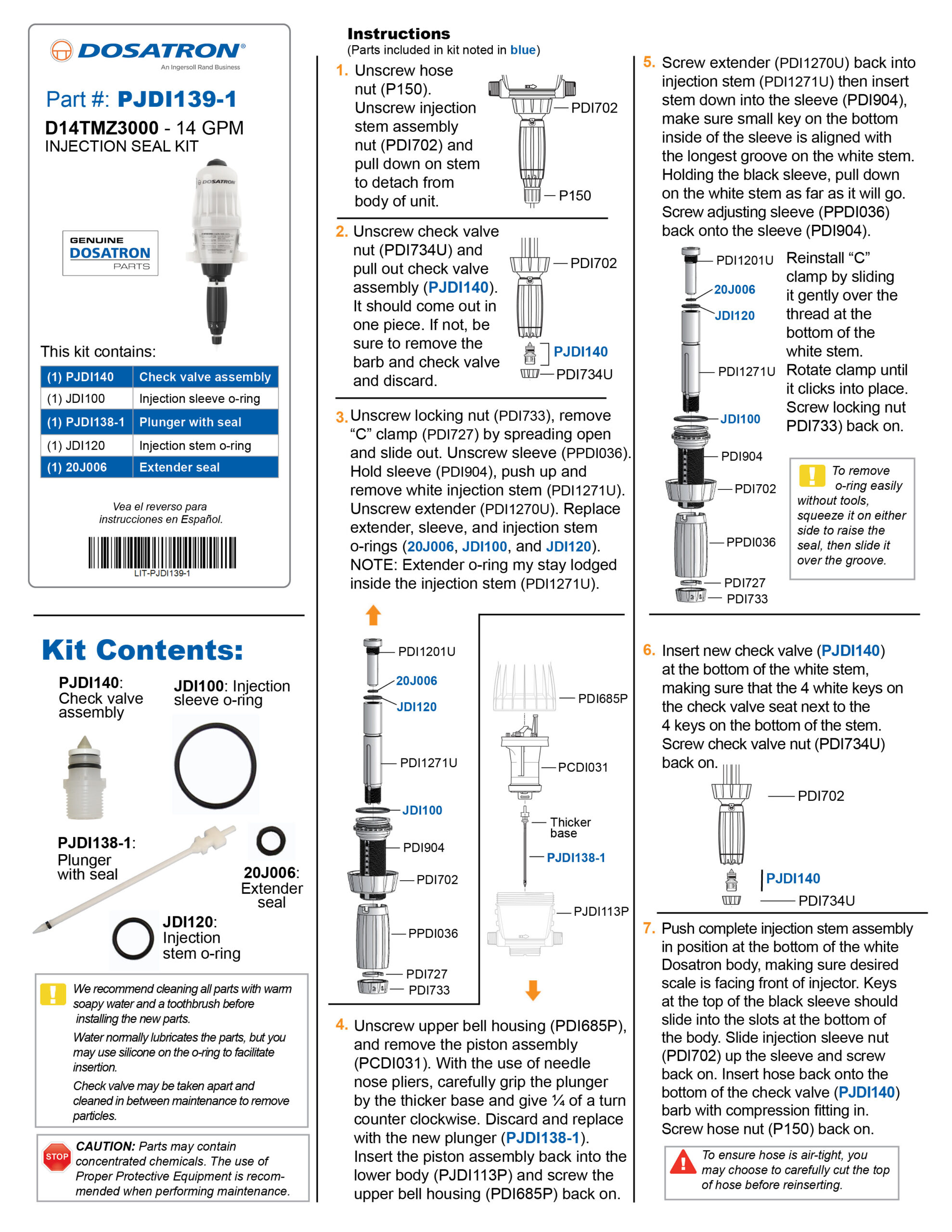 Seal Kit Instructions