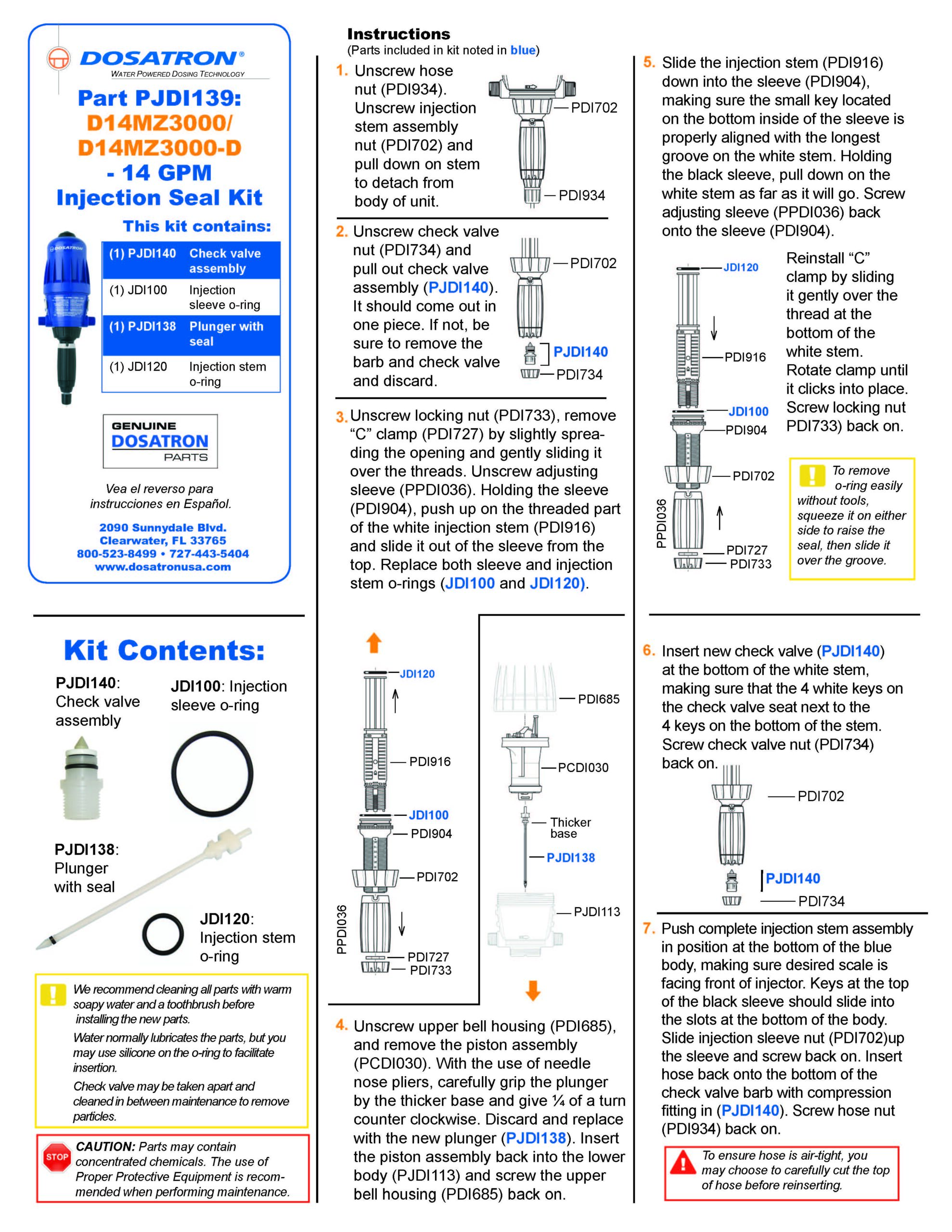Seal Kit Instructions