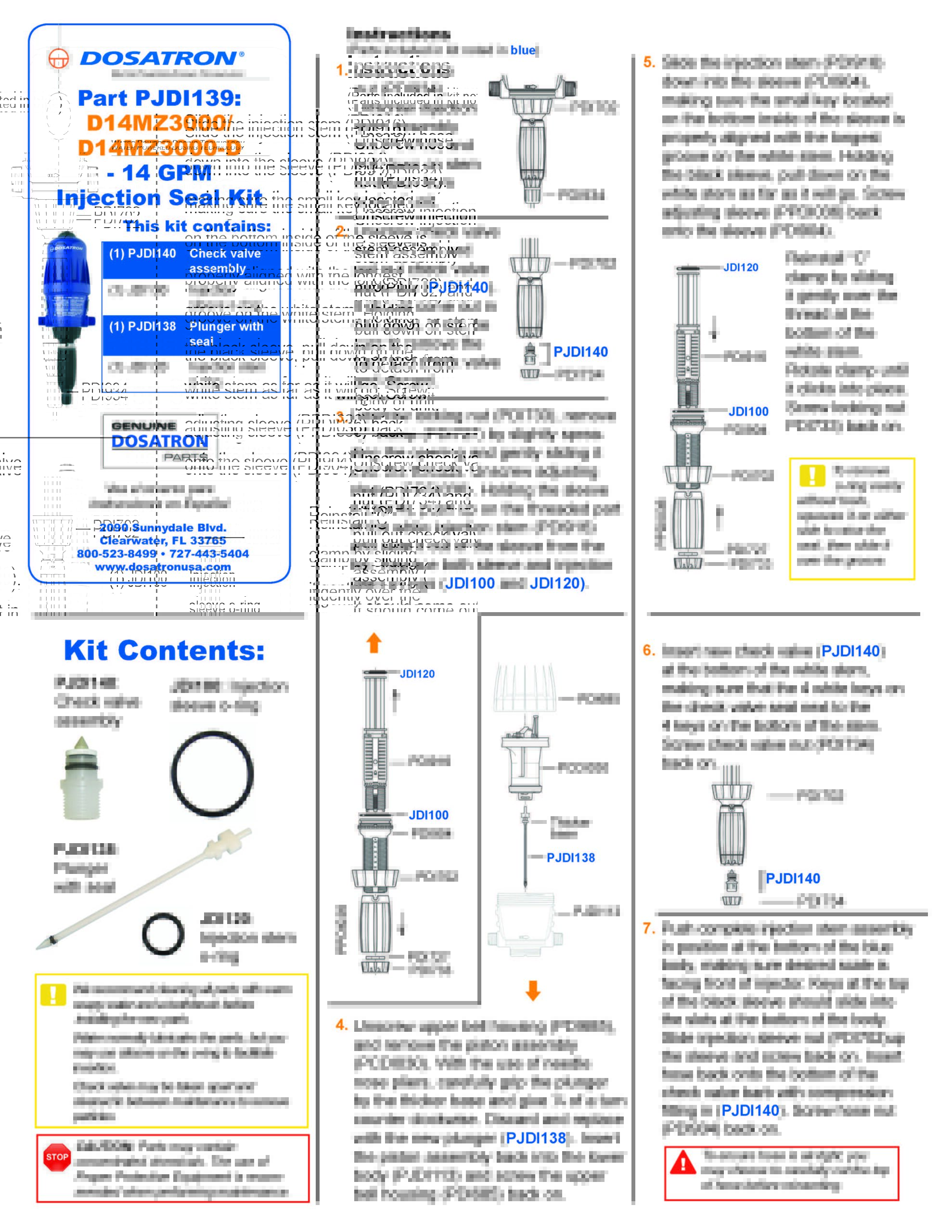 Seal Kit Instructions