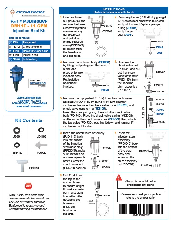 Seal Kit Instructions