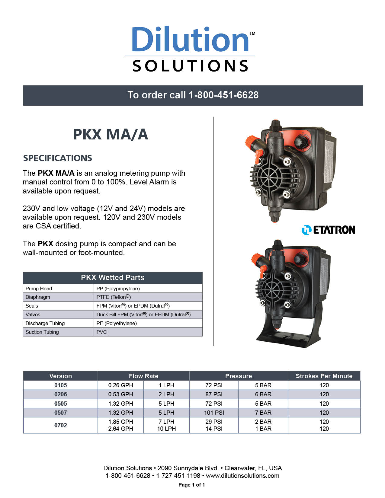 Specification Sheet