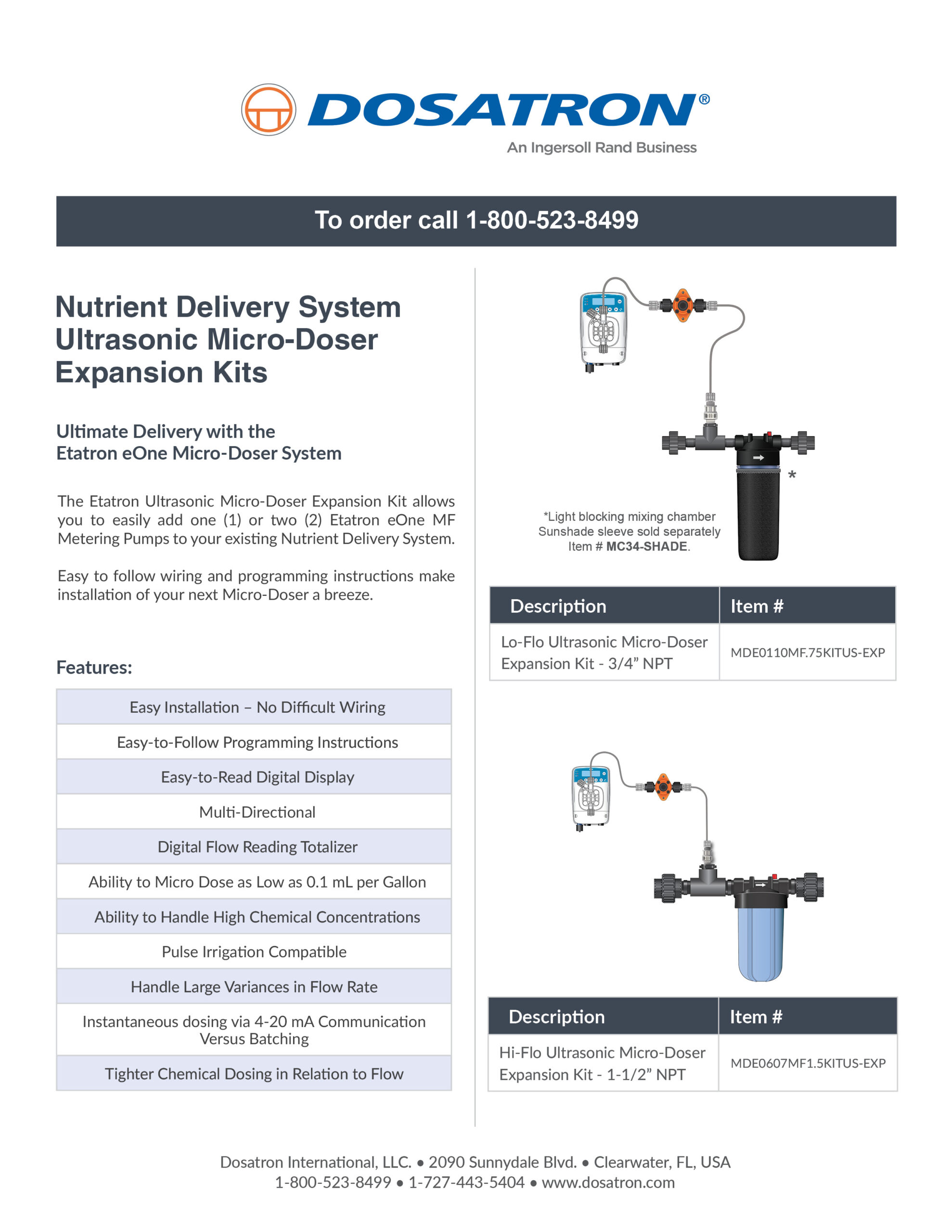 Ultrasonic Micro-Dosers Specifications