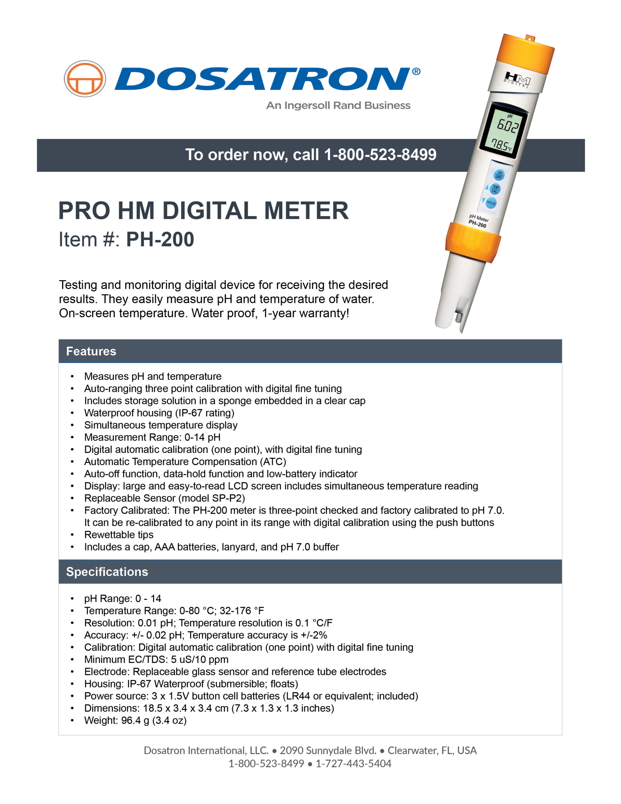 Meter Specification Sheet